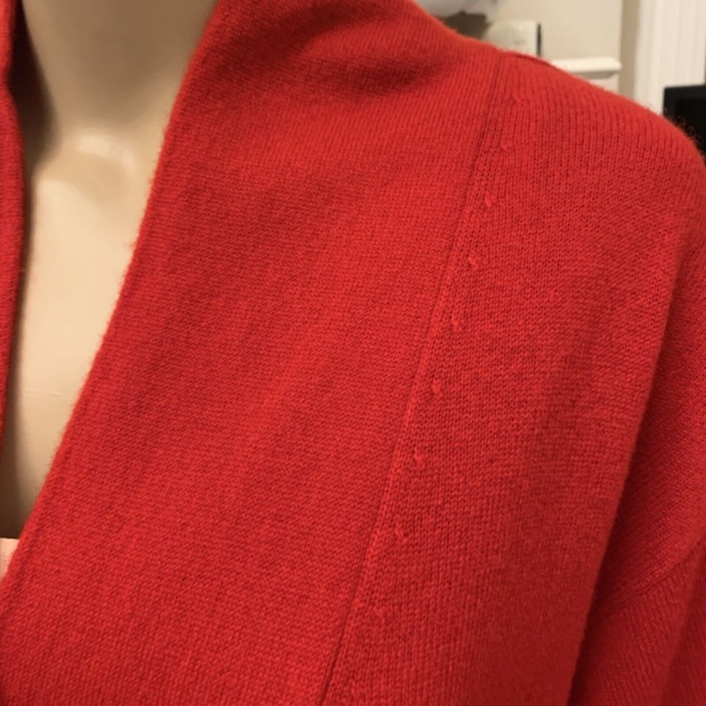 NWT Van Winkle & CO. WOMENS RED Cashmere SHAWL COLLAR ROBE - Picture 6 of 13